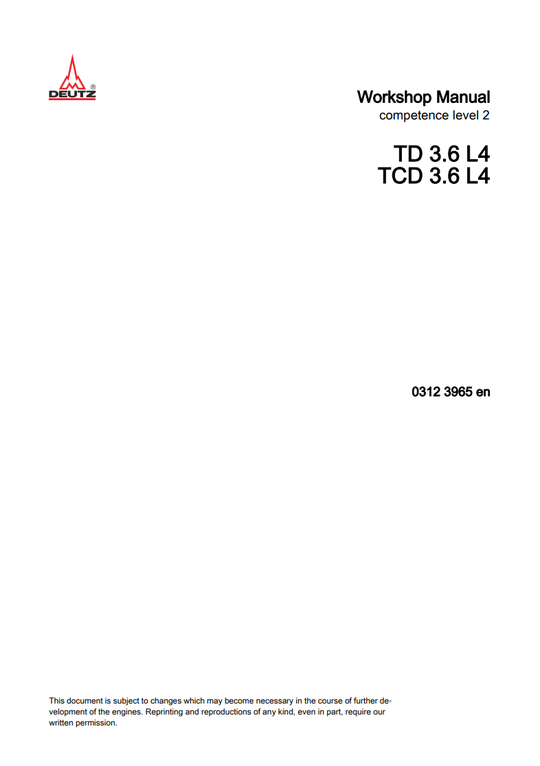DEUTZ TD 3.6 TCD 3.6 L4 Engine Service Repair Workshop Manual - Image 3