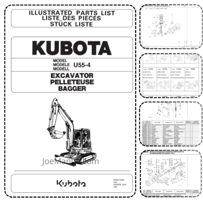KUBOTA U55-4 Excavator Parts Catalog