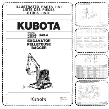 KUBOTA U48-4 Excavator Parts Catalog