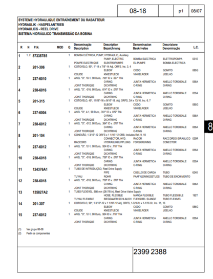 CASE 2388 2399 Axial-Flow Combine Parts Catalog - Image 7