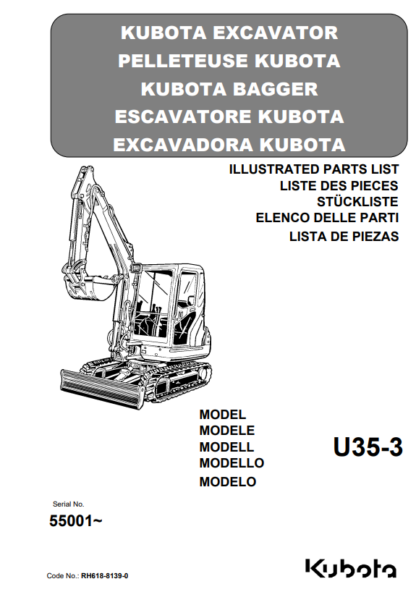 KUBOTA U35-3 Excavator Parts Catalog - Image 2