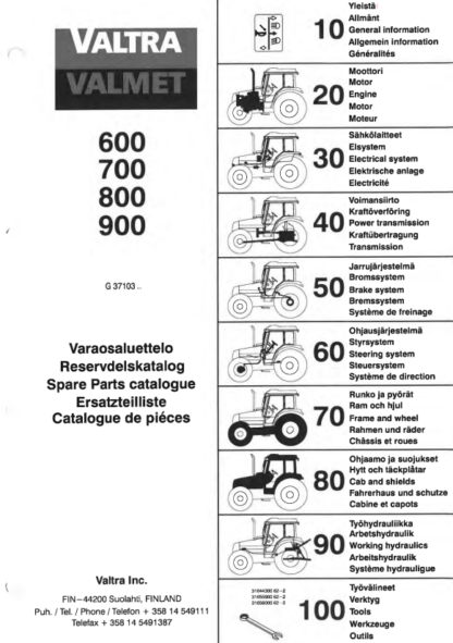 Valtra Valmet 600 700 800 900 Parts Catalog - Image 2