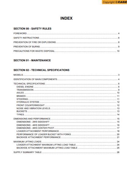 CASE 580T 580ST 590ST 696ST Backoe Loader Service Manual - Image 5