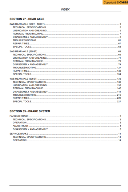 CASE 580T 580ST 590ST 696ST Backoe Loader Service Manual - Image 7