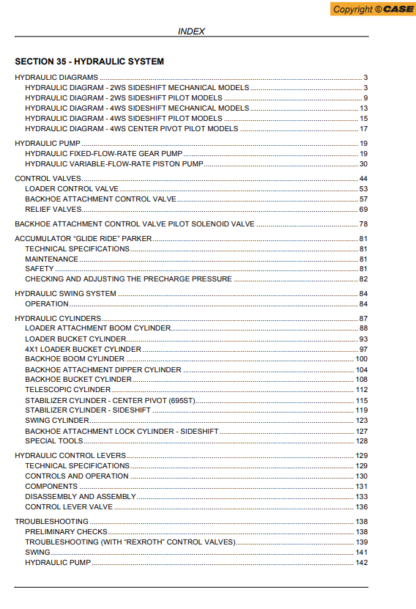 CASE 580T 580ST 590ST 696ST Backoe Loader Service Manual - Image 8