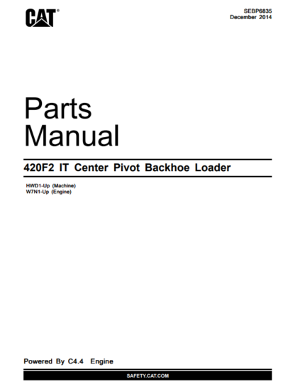CAT 420F2 IT Backhoe Loader Parts Catalog Manual - Image 2