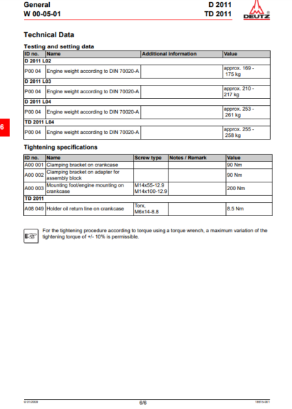 DEUTZ Engine D TD 2011 L01 L02 L03 L04 Workshop Manual - Image 3