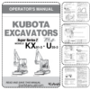 Kubota U35-3 KX91-3 Excavator Operation Manual
