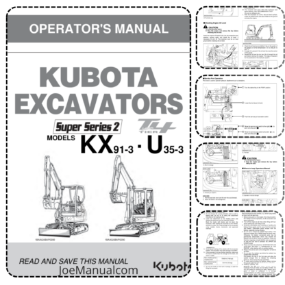 Kubota U35-3 KX91-3 Excavator Operation Manual