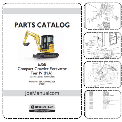 New Holland E35B Excavator Parts Catalog