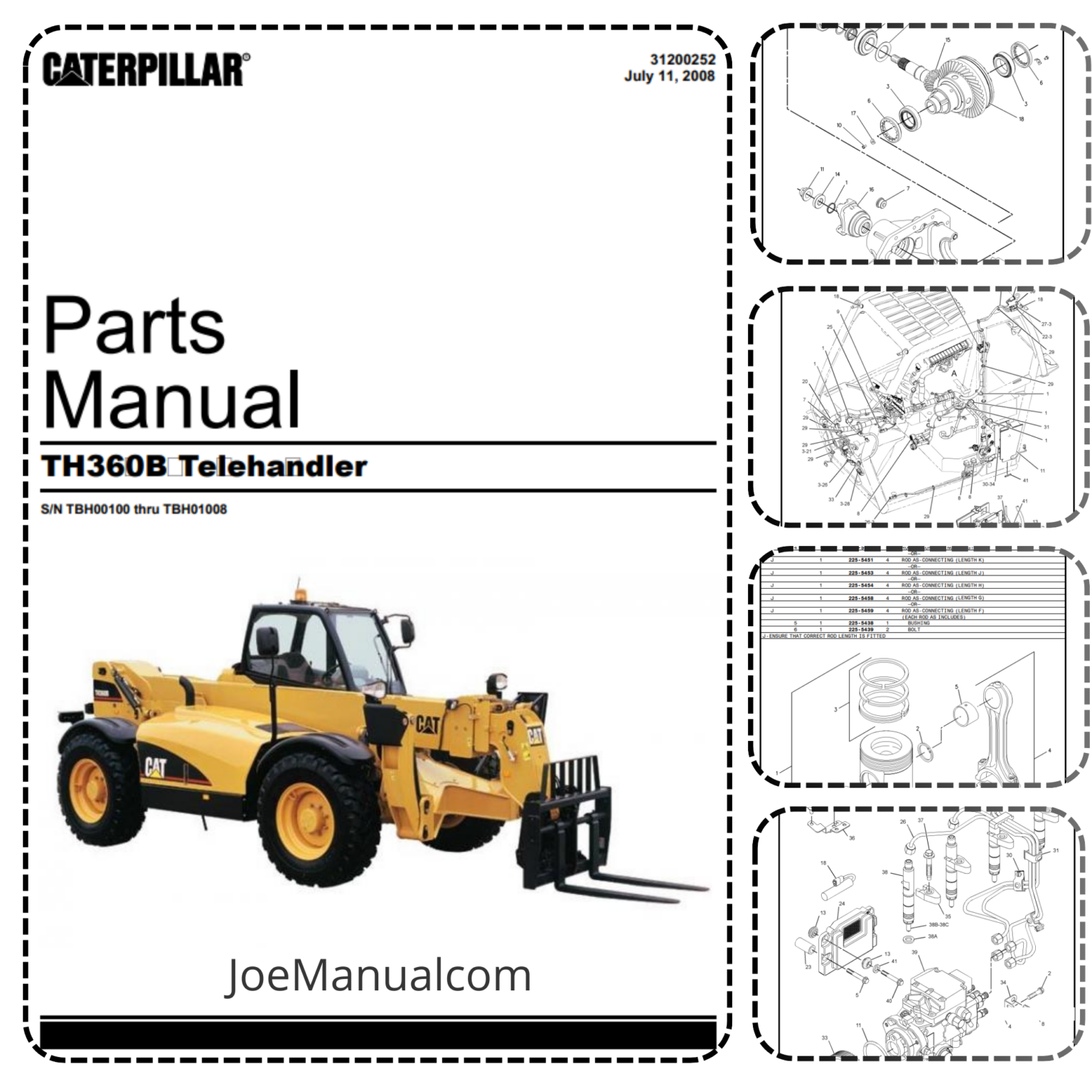 CAT TH360B Telehandler Parts Manual