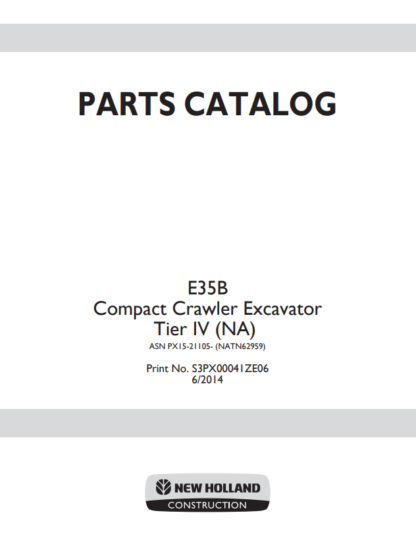New Holland E35B Excavator Parts Catalog - Image 2
