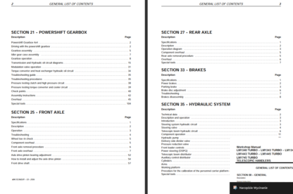 New Holland LM1340 1343 1345 1443 1445 1773 TURBO Workshop Manual - Image 4