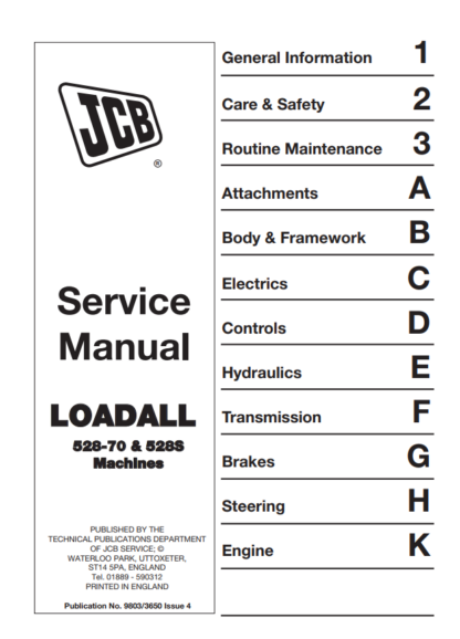 The JCB 528-70 (SN 796000+) and 528S (SN 796102+) Service Manual - Image 2