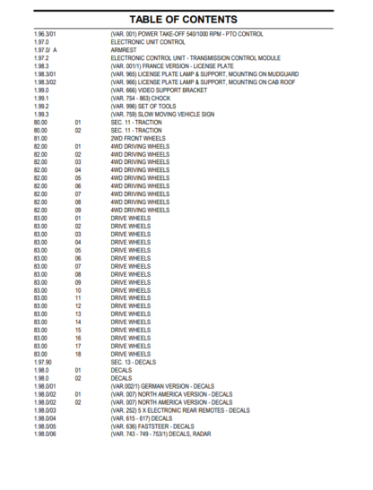 New Holland T7000 Series Tractors Parts Catalog - Image 9