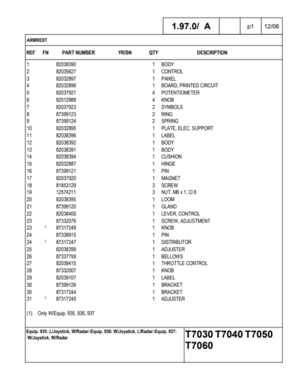 New Holland T7000 Series Tractors Parts Catalog - Image 16