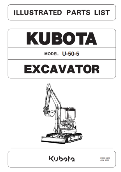 KUBOTA U50-5 Excavator Parts Catalog - Image 2