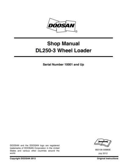 Doosan DL250-4 Wheel Loader Shop Service Manual - Image 2