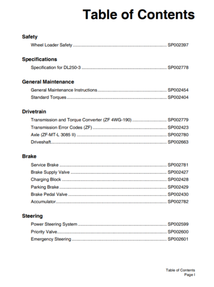 Doosan DL250-4 Wheel Loader Shop Service Manual - Image 3