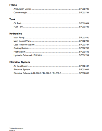 Doosan DL250-4 Wheel Loader Shop Service Manual - Image 4