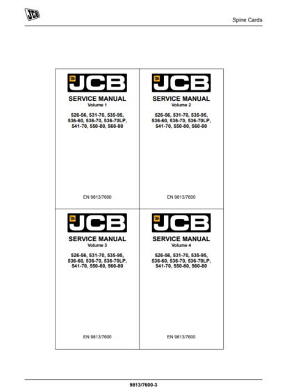JCB 526-56, 531-70, 535-95, 536-60, 536-70, 536-70LP, 541-70, 550-80, 560-80 Telehandler Service Manual - Image 3