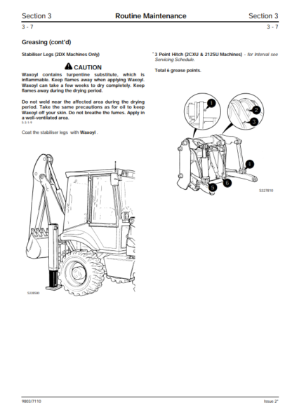 JCB 2CX 2DX 210 212 Backhoe Loader Service Manual - Image 3