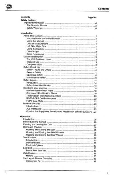 JCB 3CX 4CX SN1349424+ Backhoe Loader Operation Manual - Image 3