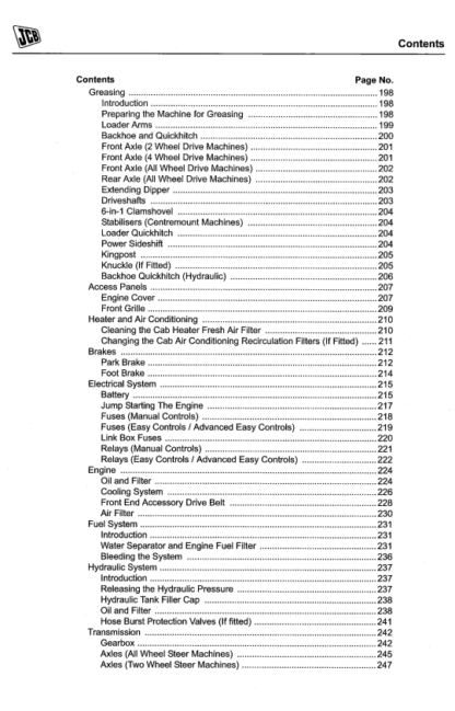 JCB 3CX 4CX SN1349424+ Backhoe Loader Operation Manual - Image 6