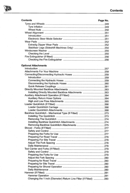 JCB 3CX 4CX SN1349424+ Backhoe Loader Operation Manual - Image 7