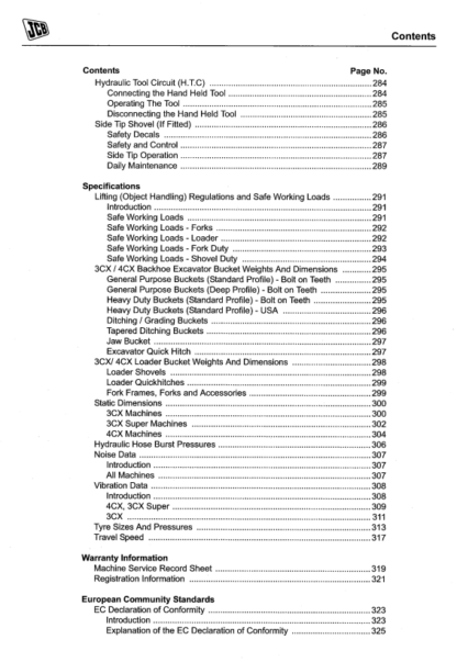 JCB 3CX 4CX SN1349424+ Backhoe Loader Operation Manual - Image 8