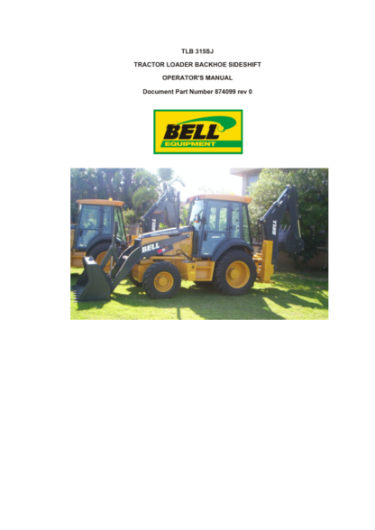 BELL TLB 315SJ Backhoe Loader Operator Manual - Image 2