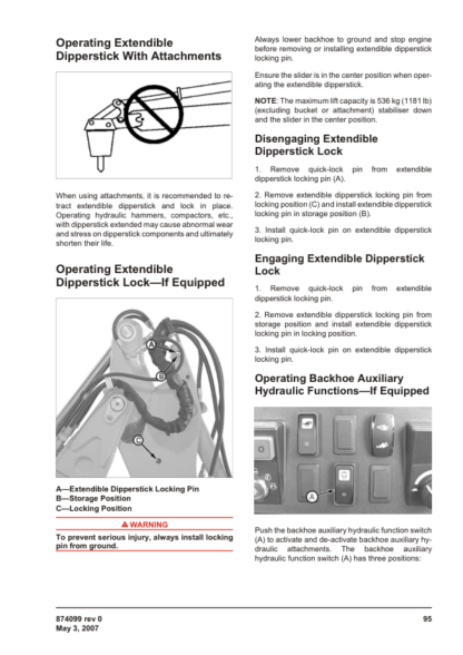 BELL TLB 315SJ Backhoe Loader Operator Manual - Image 10