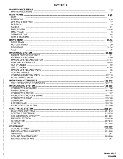 Bobcat 863 Skidsteer Parts Manual - Image 3