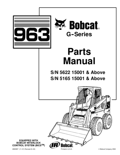 Bobcat 963 Skidsteer Parts Manual - Image 5