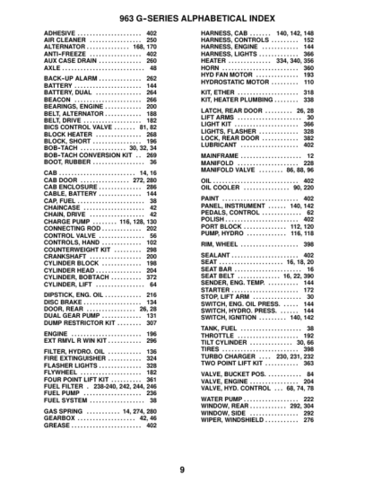 Bobcat 963 Skidsteer Parts Manual - Image 2