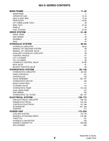 Bobcat 963 Skidsteer Parts Manual - Image 3