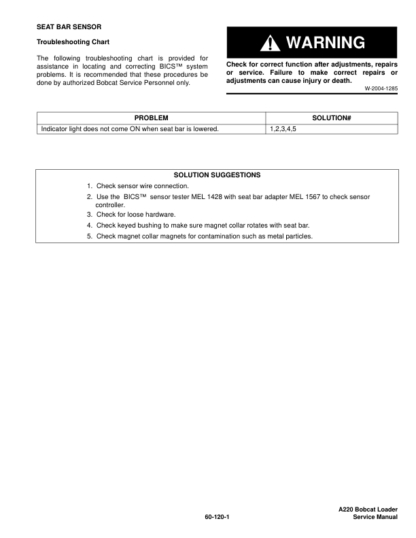 Bobcat A220 Turbo HF Skidsteer Service Manual - Image 8