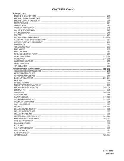 Bobcat S650 Skidsteer Parts Manual - Image 2