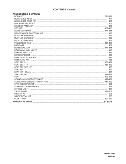 Bobcat S650 Skidsteer Parts Manual - Image 3