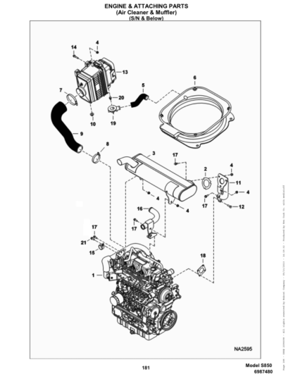 Bobcat S850 Skidsteer Parts Manual - Image 7