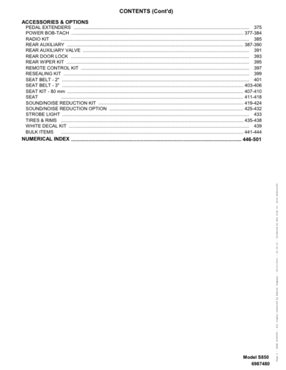 Bobcat S850 Skidsteer Parts Manual - Image 4