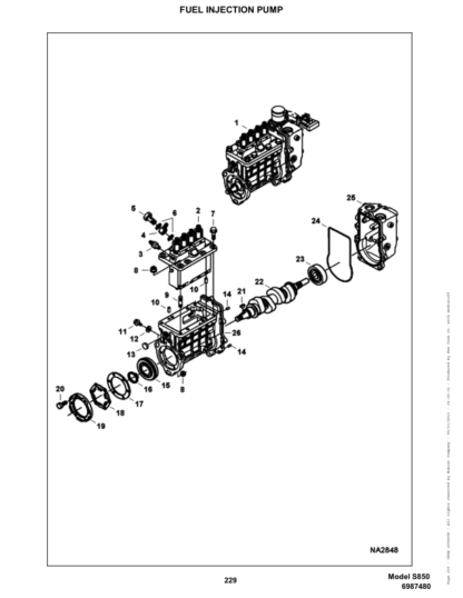 Bobcat S850 Skidsteer Parts Manual - Image 9