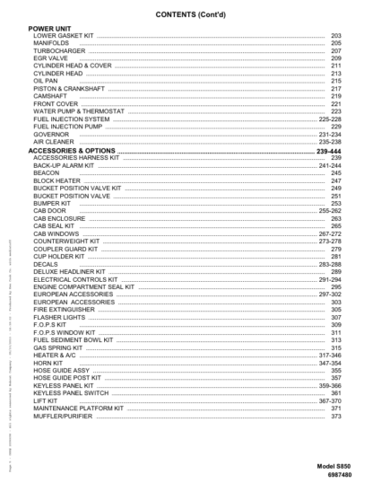 Bobcat S850 Skidsteer Parts Manual - Image 3