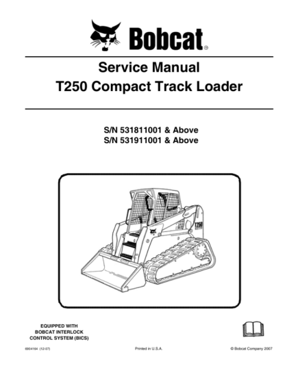 Bobcat T250 Skidsteer Service Manual - Image 15