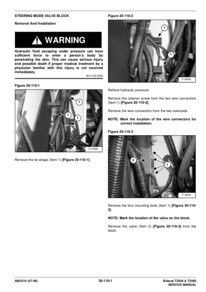 Bobcat T2556 T2566 Telehandler Service Manual - Image 4