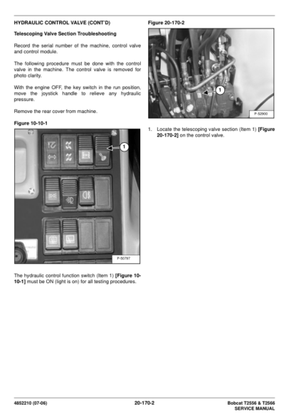 Bobcat T2556 T2566 Telehandler Service Manual - Image 5