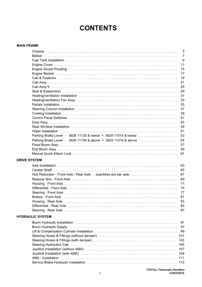 Bobcat T3571 L Telehandler Parts Manual - Image 4