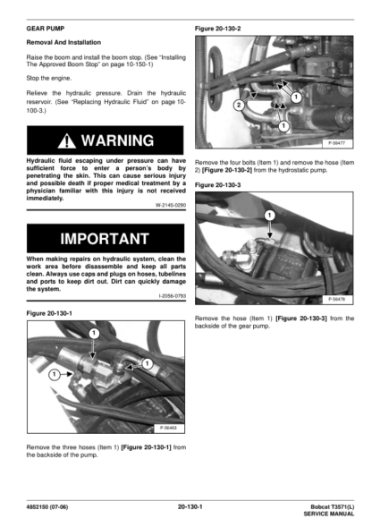 Bobcat T3571 Telehandler Service Manual - Image 4