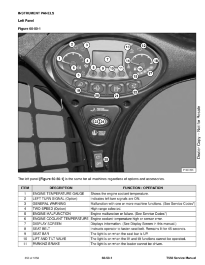 Bobcat T550 Skidsteer Service Manual - Image 13