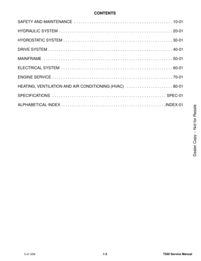 Bobcat T550 Skidsteer Service Manual - Image 2